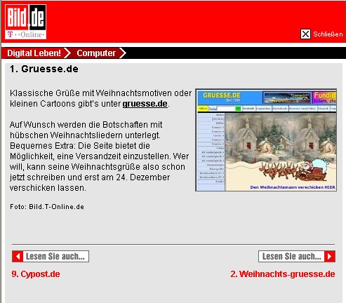 Gruesse in der Bildzeitung