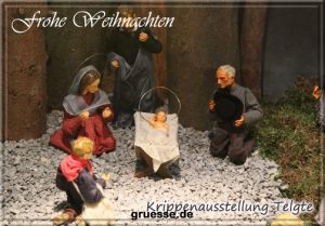 grusskarte festtage weihnachten krippen b 007